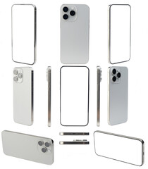 Different views of titanium frame smartphone