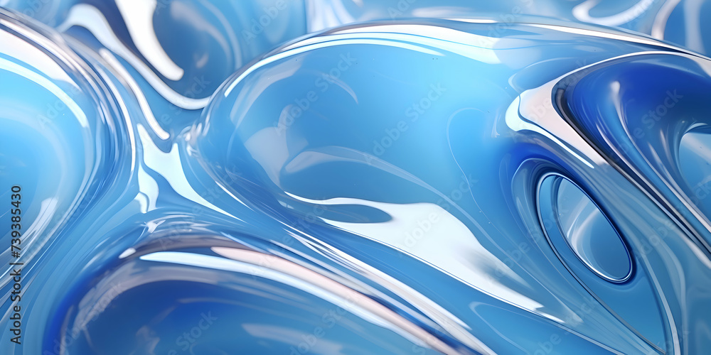 Poster high detailed close-up of blue water in the pool. side view. copy space.bokeh light ripple backgroun