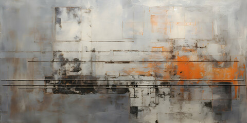 Acrylic brown and golden wall background. Abstract painting for banner, website, texture. Oil art rusty and gold, light orange and bronze, light gold and white, sleek metallic finish Generative Ai