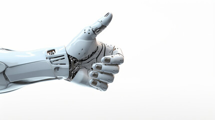 Futuristic robotic hand reaching out, concept of artificial intelligence