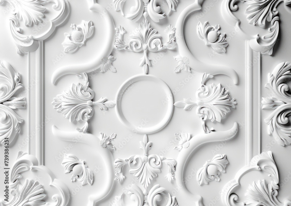 Poster a square white background with ornate design generative ai