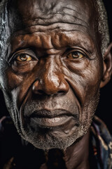 Portrait of an elderly African man showing character and life experience