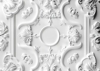 a square white background with ornate design Generative AI