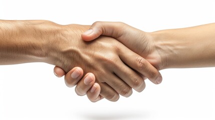 Isolated background for clarity a sharp image of a handshake defining clear business intentions