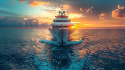 Strategic leadership summit on a luxury yacht symbolizing direction and control - obrazy, fototapety, plakaty