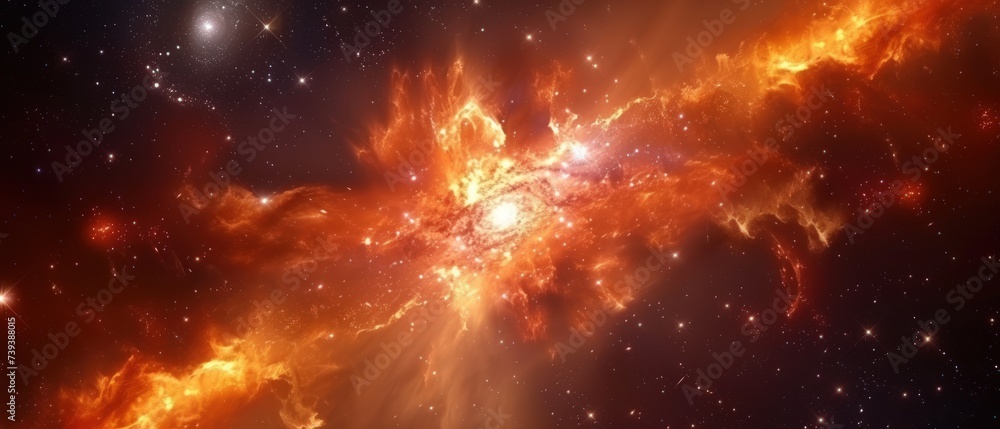 Wall mural abstract space background with nebula, stars and galaxies in outer space. generative ai