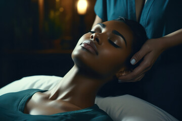 Relaxing Beauty Therapy: A Calm Body Massage in a Luxury Spa Salon.