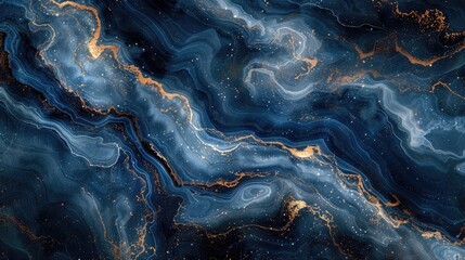 Blue and Gold Marble Background