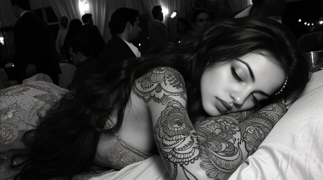Woman Laying in Bed With Arm Tattoo