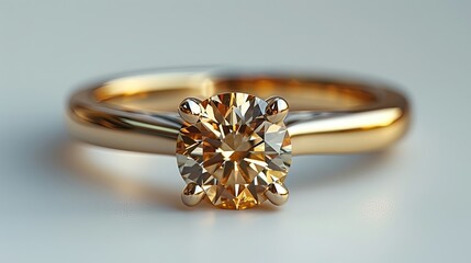 Close Up of Diamond Ring on Table