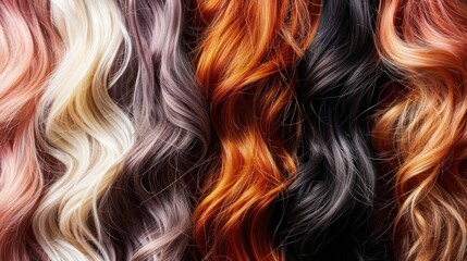 Dive into the world of online wig shops exploring an extensive collection of hairpieces for creative transformations - obrazy, fototapety, plakaty