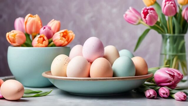 Painted eggs, flowers   easter