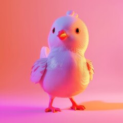 3D illustration of a cute chicken
