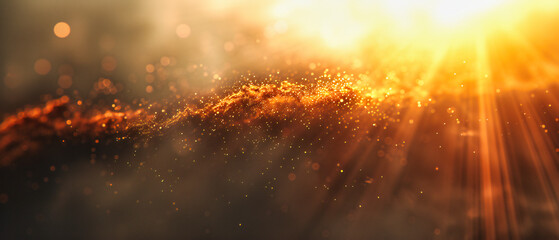 A golden shimmer of abstract beauty, where light and bokeh create a canvas of elegance and the allure of magical moments