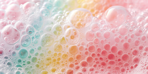 Pastel Sorbet Spring Colors Form Bubbly, Frothy Texture - obrazy, fototapety, plakaty