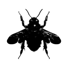 Silhouette bee animal black color only full body