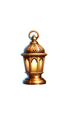 Fototapeta premium Illustration of golden traditional arabic metal lantern