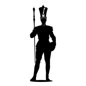 black silhouette marching band member clip art preview