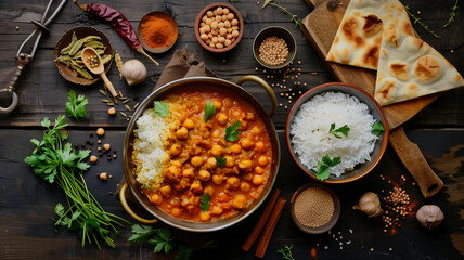 a delicious dish with chickpeas - obrazy, fototapety, plakaty