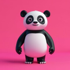 3D illustration of a cute panda
