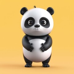 3D illustration of a cute panda
