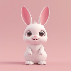 Obraz na płótnie Canvas 3D illustration of a cute rabbit 