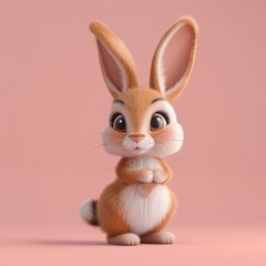 Fototapeta na wymiar An adorable rabbit depicted in a 3D illustration 