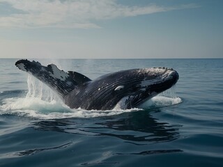 Fototapeta premium A whale swimming in the water