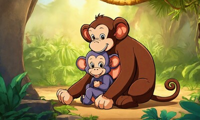 Big monkey and small monkey 