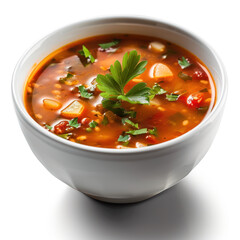 Moroccan Harira soup in a bowl. 