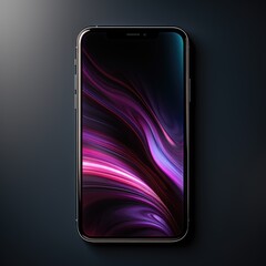 New frame less smart phone purple color with black background Seamless Innovation Unleashing the Purple Powerhouse Generative AI