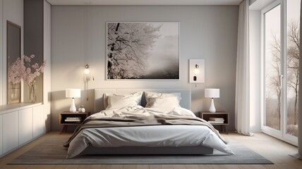 Guest Bedroom Interior with Inviting Atmosphere