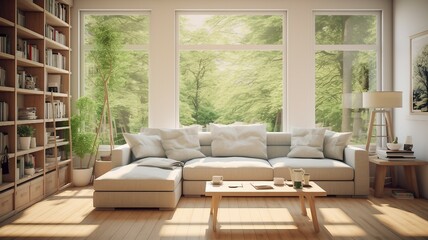 Living Room Interior with Natural Light