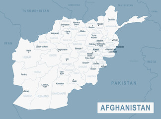 Fototapeta premium Afghanistan Map. Detailed Vector Illustration of Afghani Map