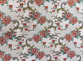 Vintage Flower on the Fabric Texture Pattern