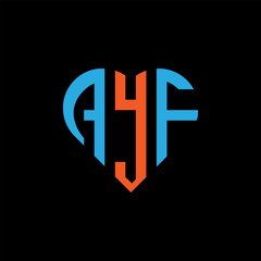 AYF creative love shape monogram letter logo. AYF Unique modern flat abstract vector letter logo design.

