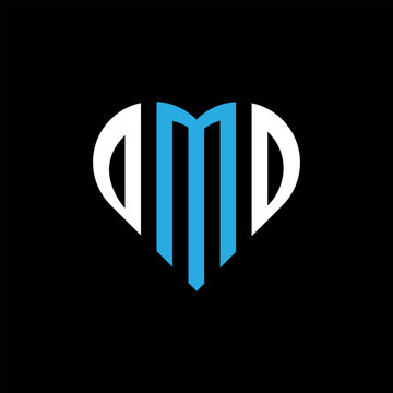 DMD creative love shape monogram letter logo. DMD Unique modern flat abstract vector letter logo design.
