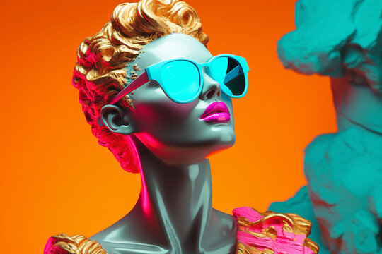 Generative AI picture Abstract modern art sculpture futuristic stylish design - Powered by Adobe