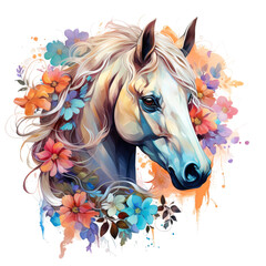 Obraz na płótnie Canvas horse with flower