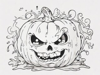 Angry Horror Watercolor pumpkin