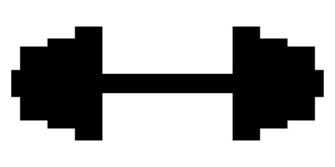 Obraz premium Dumbbell for the gym icon. Barbell black symbol. Vector illustration isolated on white background.