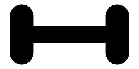 Dumbbell for the gym icon. Barbell black symbol. Vector illustration isolated on white background.