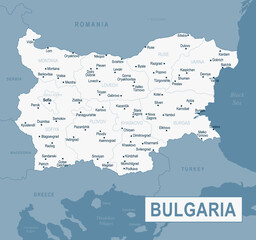 Bulgaria Map. Detailed Vector Illustration of Bulgarian Map. Stock Template