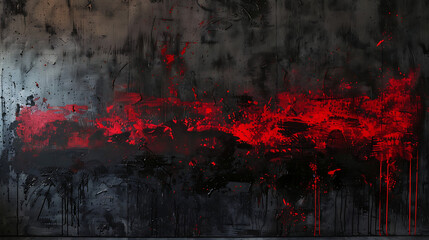 Obraz na płótnie Canvas Dark hues of black and red form captivating spots against a textured backdrop, exuding a sense of mystery. The shine and glow enhance the dramatic atmosphere 