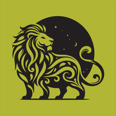 Silhouette Vector design of a Lion
