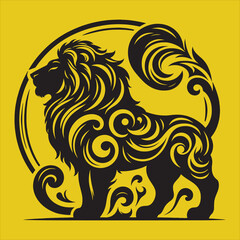 Fototapeta premium Silhouette Vector design of a Lion
