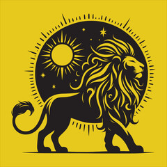 Silhouette Vector design of a Lion