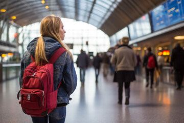 Close up portrait of traveling woman