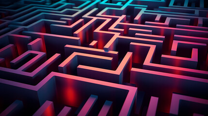 Abstract colorful maze wallpaper, colorful puzzle