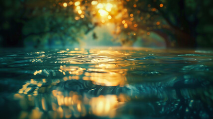 water surface at dusk background 